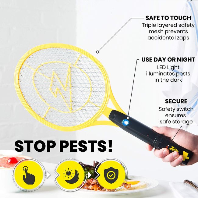 Electric Fly Swatter- Fly Zapper- Tennis Bug Zapper Racket