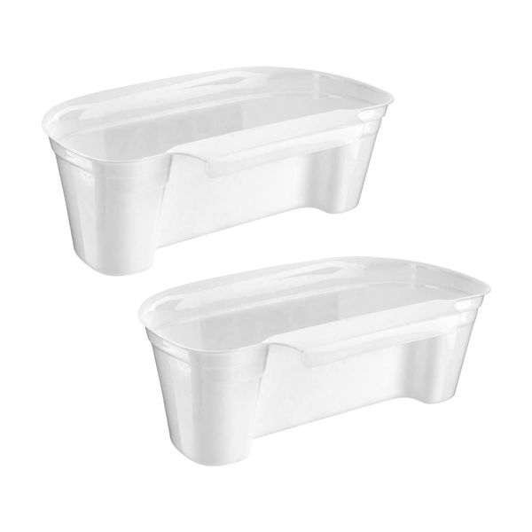 Homeshopa Kitchen Caddy, 2 Pack Hanging Waste Bin Kitchen Over Cabinet Drawer Door Basket, Small Garbage Bin Holder Container for Food Scraps Veg Peelings, Organiser Basket Rubbish Bin - White