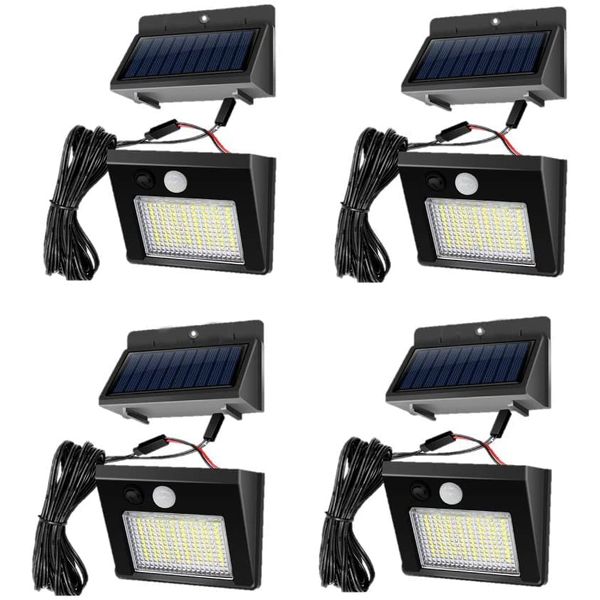 LED Solar Light, Solar Panel, Separation, Light Diffusion Lens Cover, Set of 4, Sensor Light, 64 Chips, LED, Outdoor Lighting, Motion Sensor, Solar Powered, Security Light, Garage