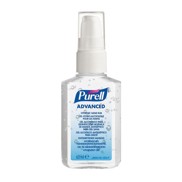 PURELL ADVANCED HAND SANITISER GEL 60mL, Portable Pump Bottle. Hand Sanitizer Gel kill 99.99% of most common germs. 70% alcohol formulation with moisturisers