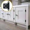 ANGSTROM 2-Pack Partially Exposed Cabinet Hinges, 180-Degree Self-Closing, Surface-Mount Full Overlay (Black)