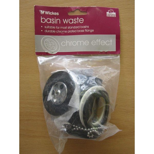 Replacement for Genuine Wickes Chrome Effect Basin Waste Assembly for Standard Basin