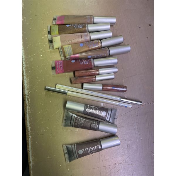 Lot Of 14 Linda Cantell Eyecolor Lip Treat Gloss Pencils AS IS Discontinued Aged