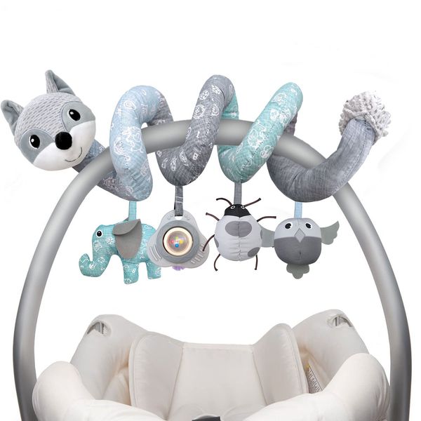 Car Seat Toys Newborn Toys Stroller Toys, Baby Toys 0-3 Months Infant Toys 0-6 Months, Baby Sprial Toys for Carseat Stroller Crib with Music Rattle, Baby Toys for 0 3 6 9 12 Boys Girls Enfants