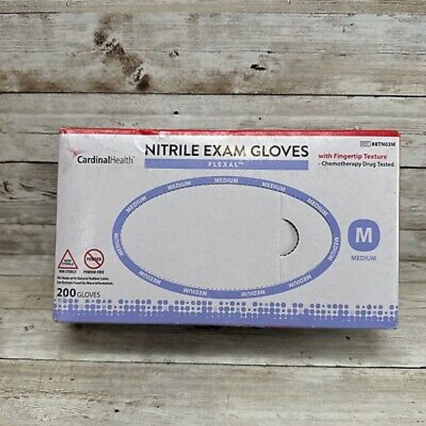 Cardinal Health FLEXAL TOUCH Nitrile Exam Gloves, 1 BOX Size: Med Exp: 11/25