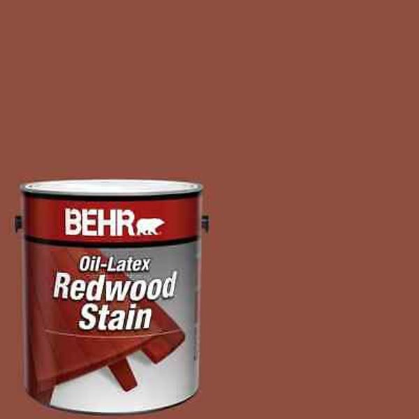 1 gal. Redwood Solid Color Oil-Latex Exterior Wood Stain