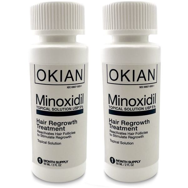 Minoxidil 5% Liquid Solution Hair Regrowth Treatment for Thicker and Fuller Hair 2oz Bottle (2 Pack)