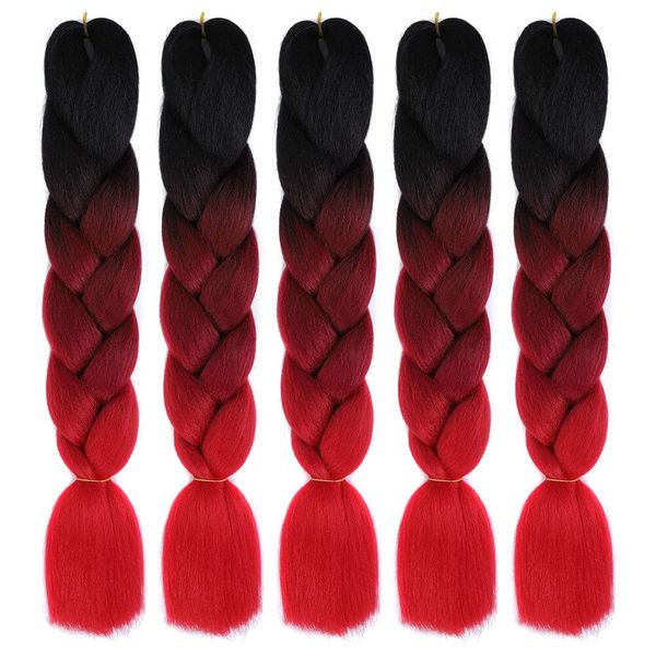 Surakey 24" Braids Extensions Jumbo Braids Haarverlängerung Kanekalon Kunsthaar Haar 5 Bündel Kanekalon Synthetik Crochet Hair Flechthaar Afro Box Braiding Haar Kunsthaar Haar Zum Einflechten