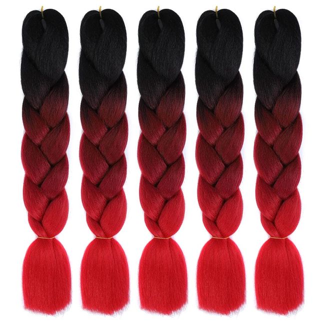 Surakey 24" Braids Extensions Jumbo Braids Haarverlängerung Kanekalon Kunsthaar Haar 5 Bündel Kanekalon Synthetik Crochet Hair Flechthaar Afro Box Braiding Haar Kunsthaar Haar Zum Einflechten