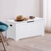 39.4'' Flip-Top Toy Box Storage Chest with 2 Safty Hinges Bed End Bench White