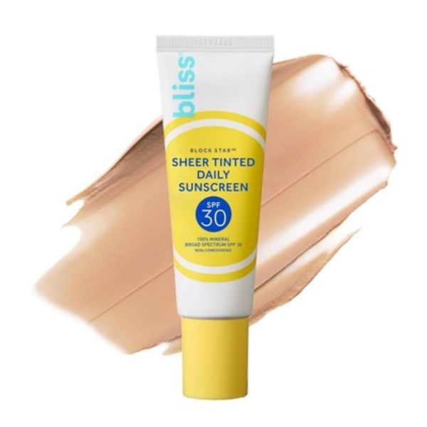 Bliss Block Star SPF 30 Invisible Daily Tinted Sunscreen with Zinc Oxide,...