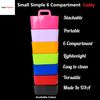 Enjoy Organizer - Small Stackable and Portable Simple 6-Compartment Caddy - Made In USA (Black)
