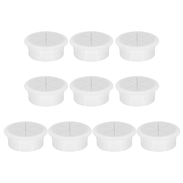 sourcing map 10pcs Cable Hose Snap Bushing Grommet Protector 50mm Mount Dia White Plastic Cable Snap Locking Bushing Grommet