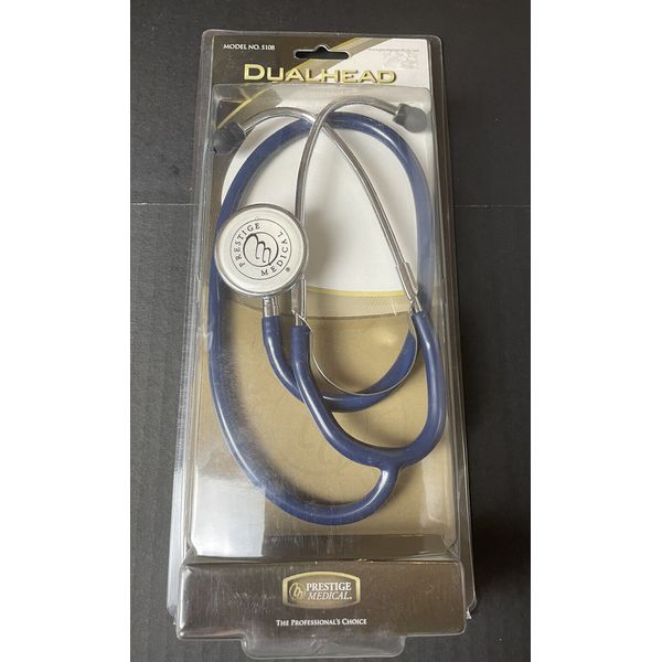 Prestige Medical Dual Head Stethoscope.  Black New In Box