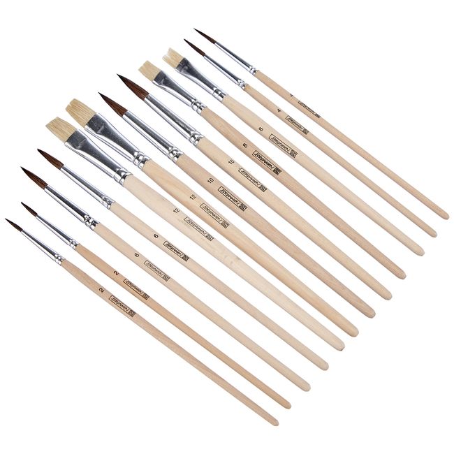 Brunnen 1048929 Set of school brushes (12 pieces, natural hair)