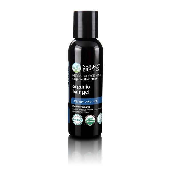 Nature's Brands Organic Hair Gel by Herbal Choice Mar (2 Fl Oz Bottle) - No Toxic Synthetic Chemicals