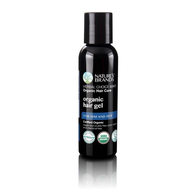 Nature's Brands Organic Hair Gel by Herbal Choice Mar (2 Fl Oz Bottle) - No Toxic Synthetic Chemicals