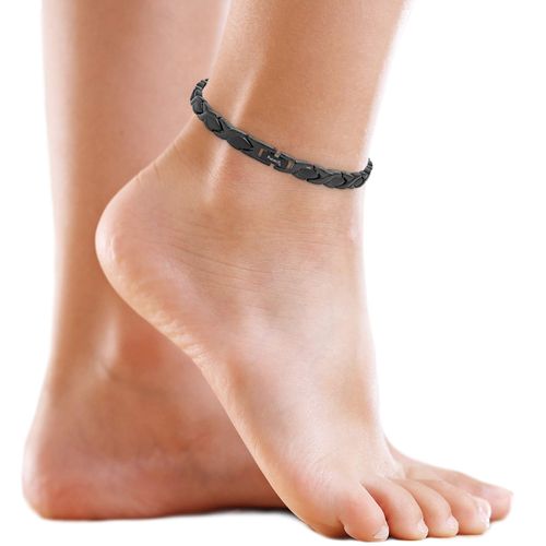 MagnetRX® Womens Magnetic Ankle Bracelet – Ultra Strength Magnetic Anklets with 34 Magnets – Titanium Magnetic Ankle Bracelets for Women (Black)