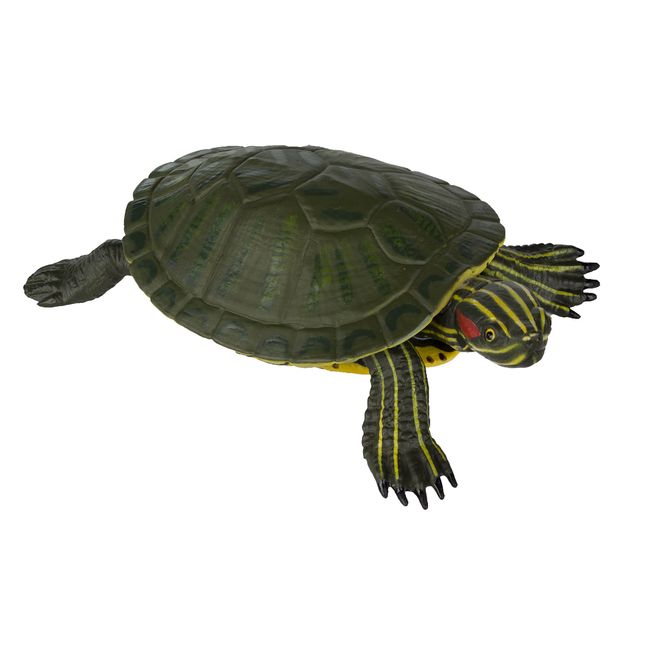Safari Ltd. - Incredible Creatures Collection - 5.25" x 4" Red-Eared Slider Turtle Figure - Non-toxic and BPA Free - Ages 3 and Up