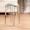 Stackable Stool, Clear Acrylic Bar Stool, Armless Counter Stool, No Backrest, Kitchen Dining Chair, Modern 46cm Counter Stool (White)