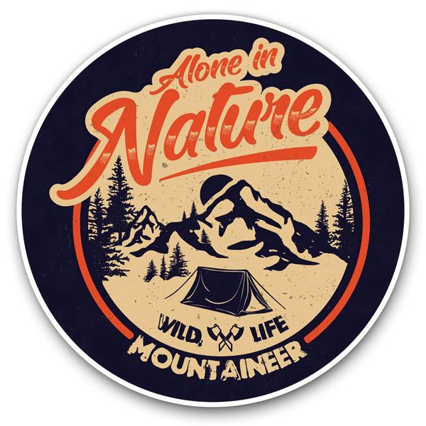 Awesome Vinyl Stickers (Set of 2) 15cm - Camping Mountaineer Mountain Tent Fun Decals for Laptops,Tablets,Luggage,Scrap Booking,Fridges #14754