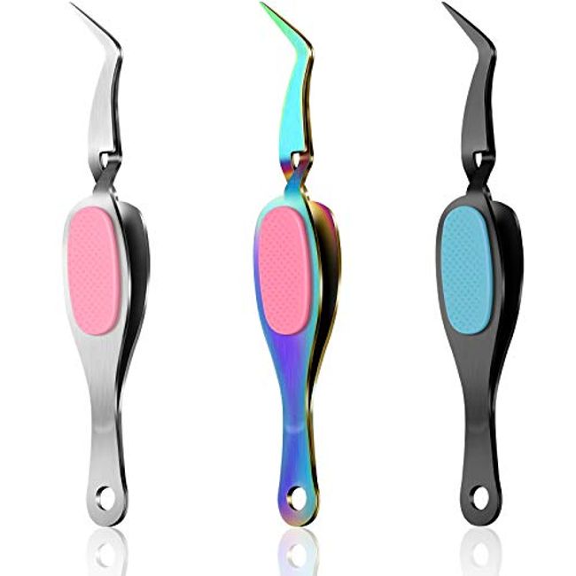 3 Pieces Stainless Steel Round Tip Tweezers Eyebrow Hair Removal Tweezers  Makeup Cosmetic Tool Blunt Tip Tweezers