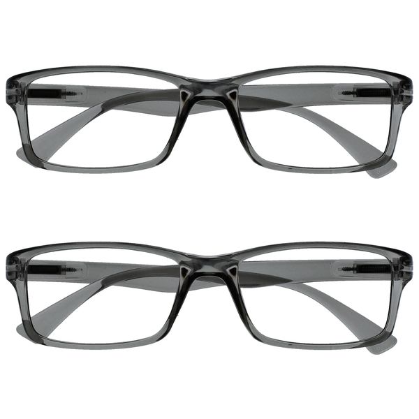 Opulize Unisex PEP Reading Glasses, Grau, +2,50 Dioptrien