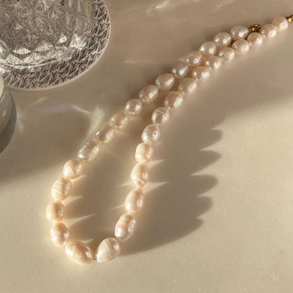 Elegant Bold Pearl Necklace 12mm King Pearl Natural Pearl Necklace