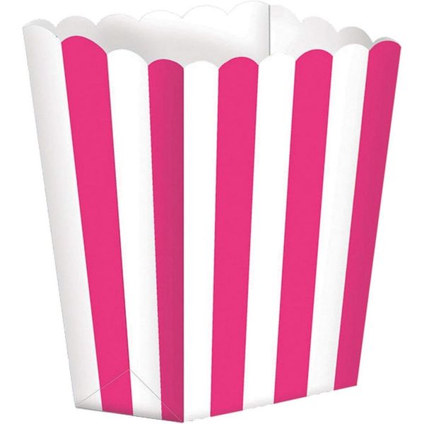 Candy Buffet Popcorn Treat Boxes Bright Pink /5