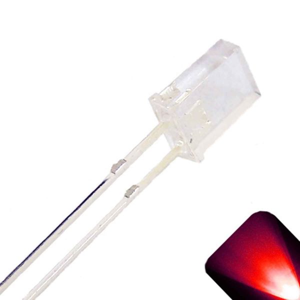 2x5x7mm Rectangle Wide Angle Red LED (Pack of 10)