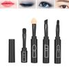 4 in 1 Telescopic Makeup Brushes Set, Lip Eyebrow Eyeshadow Cosmetic Brushes Mini Portable Retractable Face Makeup Brushes Kits for Travel(black)