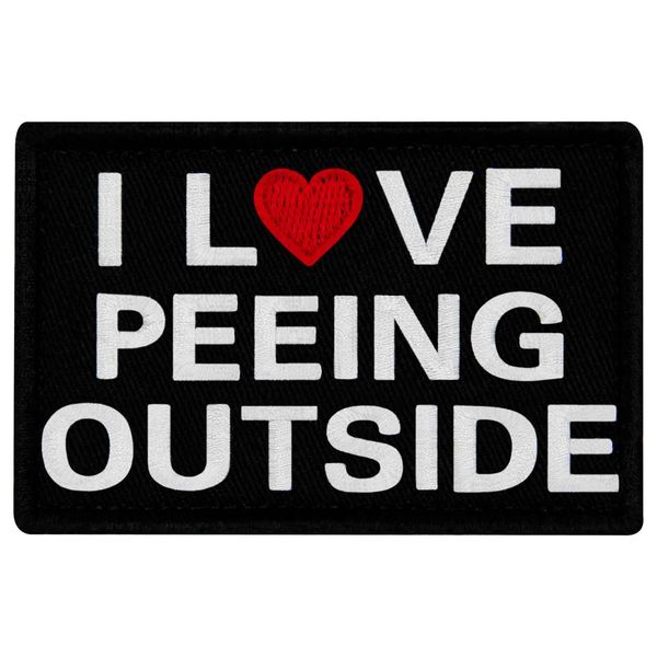 I like to pee outside embroidered Velcro patch