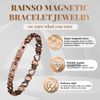 RainSo Womens Heart Design Pure Copper Magnetc Bracelets Adjustable With Gift Box