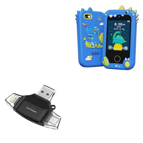 BoxWave Smart Gadget Compatible with KOKODI Kids Smart Phone (2.8 in) - AllReader SD Card Reader, microSD Card Reader SD Compact USB - Jet Black