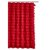 Waterfall Ruffle Fabric Shower curtain  72X72 COLOR  RED
