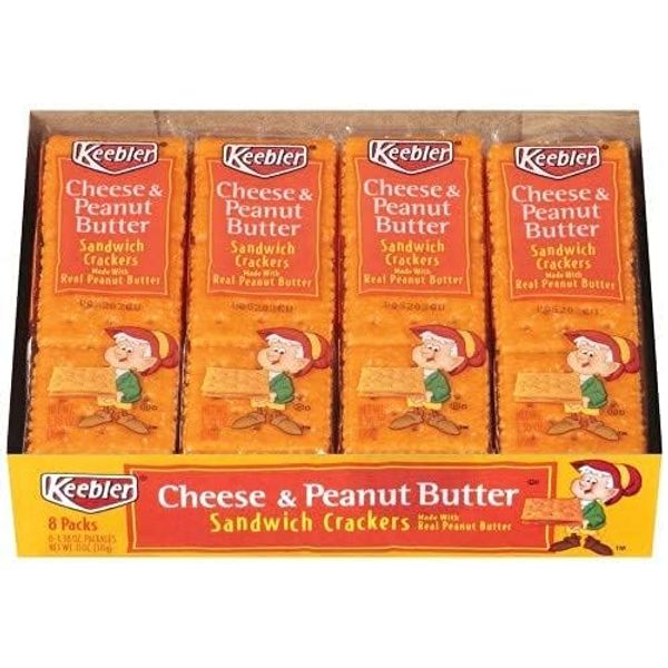 Keebler Cheese and Peanut Butter Sandwich Crackers 8 count - 2 packs