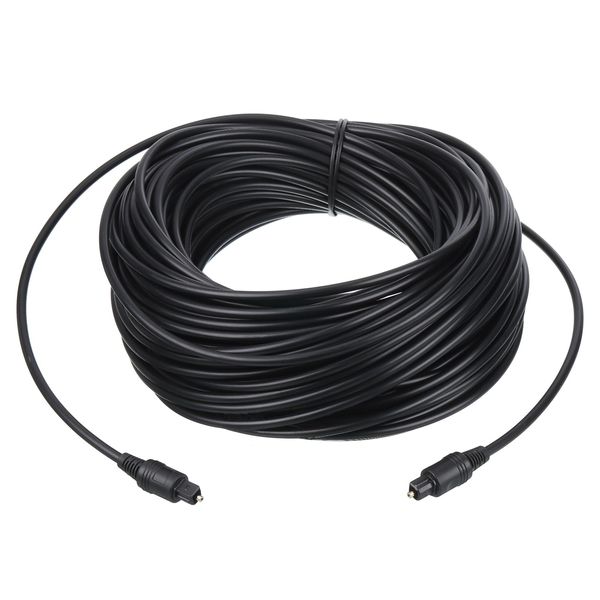 uxcell Fiber Optic Audio Cable Digital Audio Optical Cable 15M Length TOS Optical Link Cable PVC Plastic Straight Connector for TV DVD Amplifier Stereo Black
