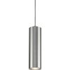 Knightsbridge Dasan Single Long Fixed Round Brushed Chrome Pendant