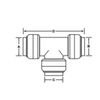 SharkBite U374LF 1 x 1 x 1 Push-Fit Tee Brass 200 PSI