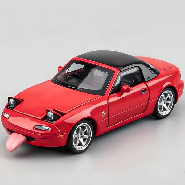 Mzexoma Mazda Miata MX5 Toy Car 1/32 Diecast Model Cars, Car Toys for Kids Age 4-7 Miata Gift for Boys Girls,Pull Back rc Sports car with Lighting & Sound (Red)