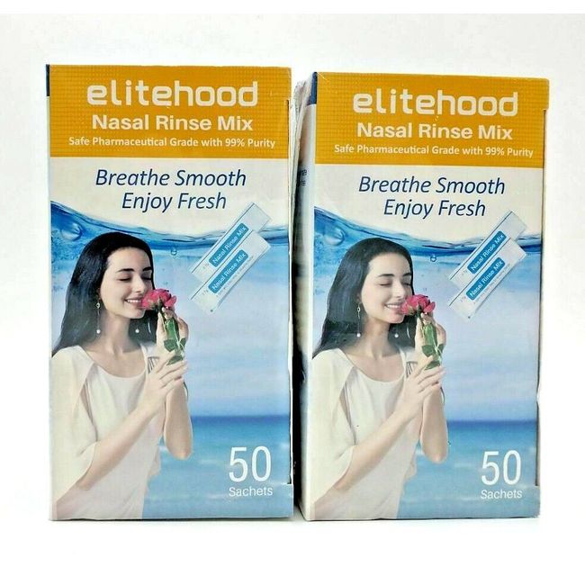 Elitehood Nasal Rinse Mix Breathe Smooth Enjoy Fresh 50 Sachets 2PK