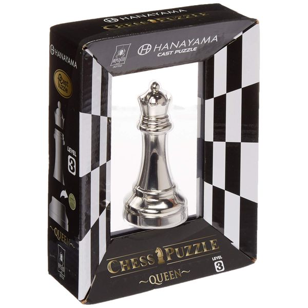 BePuzzled Hanayama Metal Cast Queen Chesspiece Puzzle Find Lucky Coins, Advanced Challenging Brain Teaser Game for Kids Age 8 & Above (Level 3)