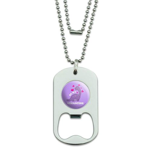 GRAPHICS & MORE Be My Vegantine Valentine Vegan Funny Humor Military Dog Tag Bottle Opener Pendant