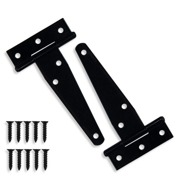 SIMPS Door Hinge, T-Hinge, Set of 2 (4", 6", 8") with Screws (2 x 4 inches + 12 Screws)