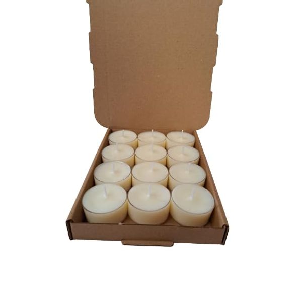 Scented Tea Light Candles 12 Per Box Made With Soy Wax (White Winter)