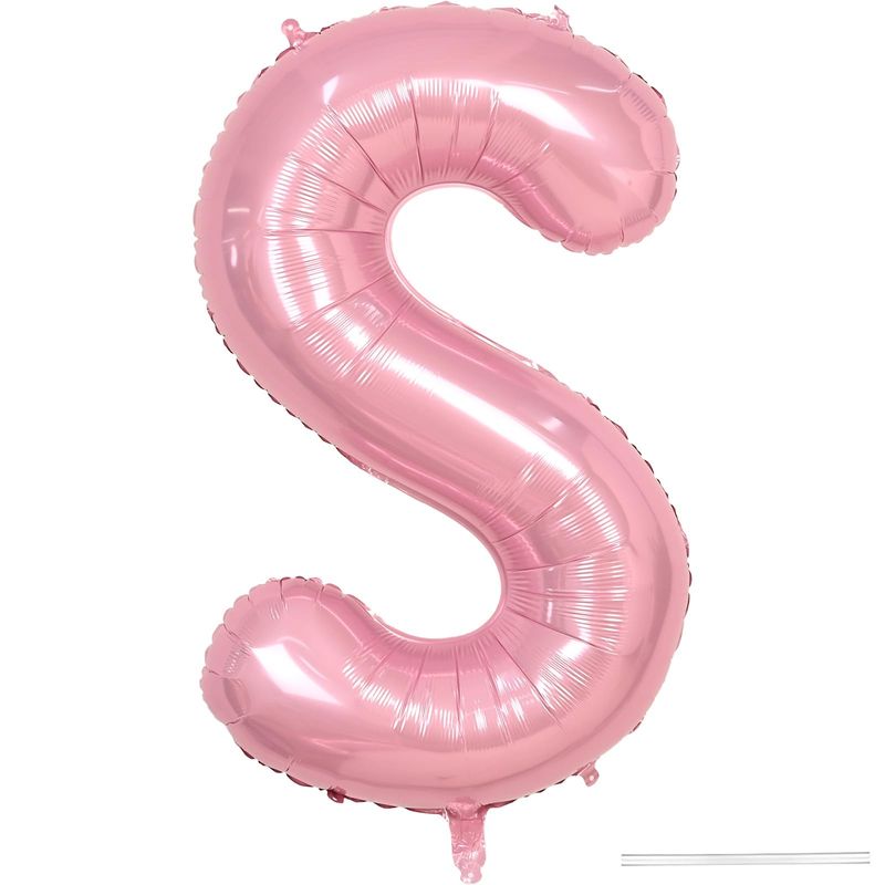Pink Letter Balloon S, 40 Inch Big Pastel Pink Foil Helium Alphabet S ...