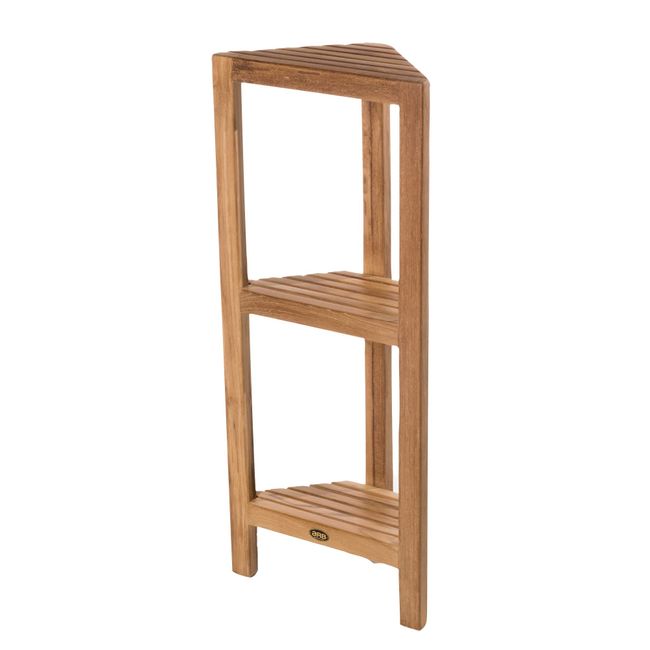 Arb Teak & Specialties Teak Corner 36" (90cm) with 3 Tiers Shelf Fiji, Brown