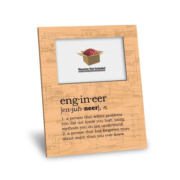 Engineer Definition Picture Frame - Personalization Available - 8x10 Frame - 4x6 Picture - Maple Finish
