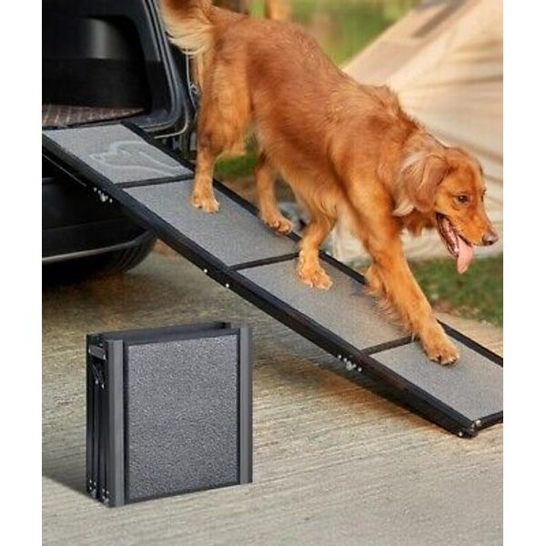 63”L x 17''W Dog Ramp for Car, Folding Pet Ramp with Non-Slip Surface, Extra...