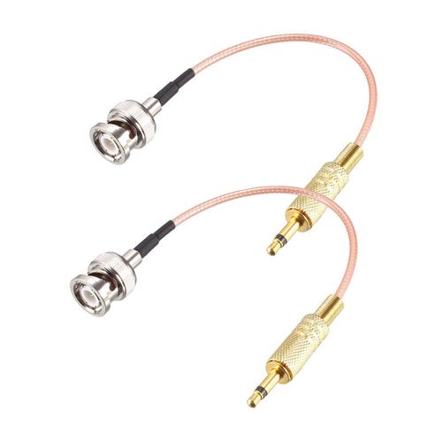 TA-VIGOR 2pcs RG316 Coaxial Cable 0.5Ft (15cm), 50 Ohm BNC Male to 3.5mm (1/8") Mono TS Male Low Loss Coax Cable for HAM & CB Radio, Antenna Analyzer, Security CCTV Camera